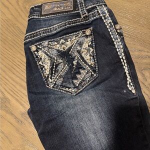 Grace Dark Wash Embroidered Jeans